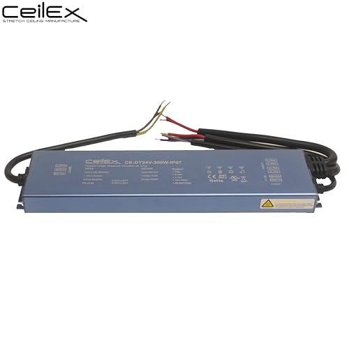 Image of Triac Dimmable LED Driver 24V 300W IP67 Ultra Slim 0.8in UL Listed Compatible with Lutron Dimmer, Transformer for LED Lights, Power Supply 5in1 Triac /0-10V /1-10V /Potentiometer /10V PWM