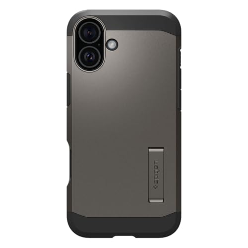Image of Spigen for iPhone 16 Case, Tough Armor (Ai) MagFit [Compatible with Magsafe] [Kickstand] [Military-Grade Protection] - Gunmetal