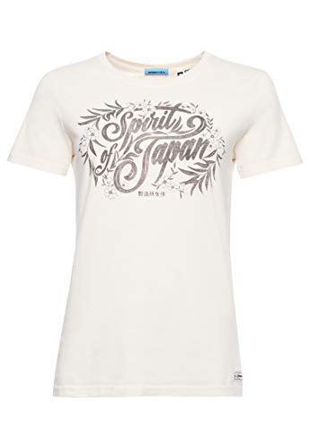 Superdry Femme T-Shirt Style Militaire Narrative Os Nordique 38
