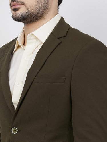 Image of Park Avenue Men's Super Slim Fit Pure Terylene Structure Pattern Notch Lapel Full Sleeve Formal Jacket