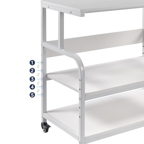 Image of Fannova 32.3 inchx18.9 inchx32.1 inch Extra Large White Printer Stand with Storage