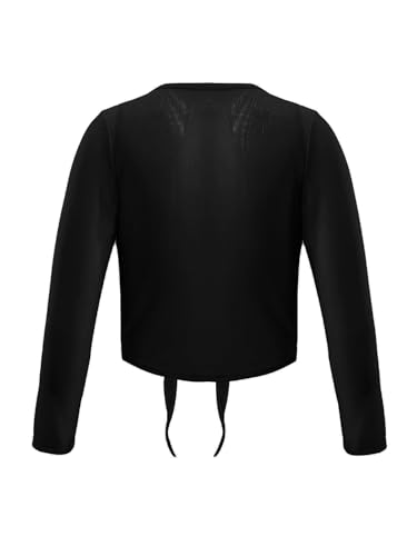 Kids Girls Long Sleeve Ballet Dance Tops Gymnastics Cardigan Mesh Cover Up Top Gym Yoga Shirts Activewear2