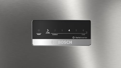 Image of Bosch 269L, 2 Star, Free-Standing Frost Free Double Door Refrigerator | XL Fridge Space | Easy Touch UI Panel | Super fast Cooling and Freezing | 18 Hrs Cooling Retention (CTN29S02NI, Shiny Silver)