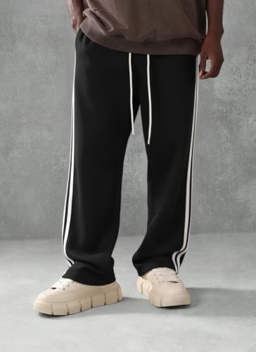 Image of dockstreet Straight Wide fit Long Length Open Bottom Jogger for Men /Trending Multi Pocket Style, Relaxed Casual Pants for Men