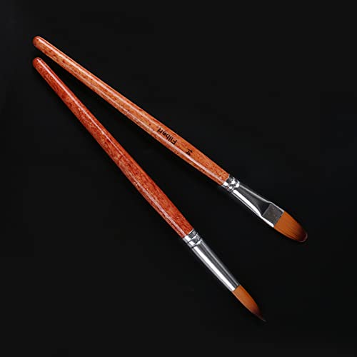Jowoart 25 Pcs Nylon Hair Paint Brush Set Orange Wood Rod Portable Storage Pen Case Multifunction Head Gouache Watercolor Oil Art Brush thumb #7