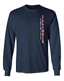 CornBorn Illinois Mens Apparel - Long Sleeve Vertical Illinois Fighting Illini - Navy Blue - Large