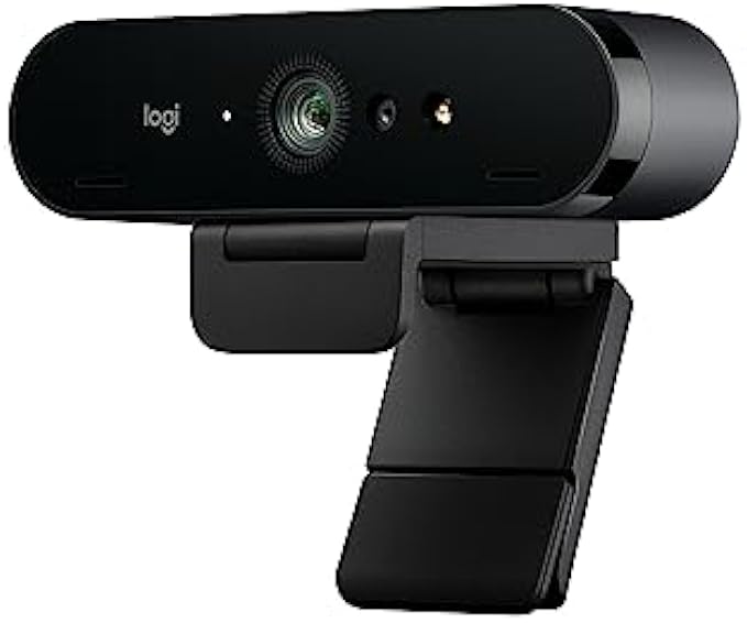 Logitech Brio 4K Webcam, Ultra 4K HD Video Calling, Noise-Canceling mic, HD Auto Light Correction, Wide Field of View, Works with Microsoft Teams, Zoom, Google Voice, PC/Mac/Laptop/Macbook/Tablet