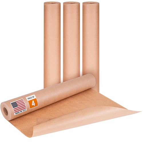 Image of 18 inch x 60 Yards (180 feet) Masking Paper Roll (Pack of 4) - Made in USA General Purpose Kraft Masking Paper for Painting - Painters' Protection from Splatter and Overspray