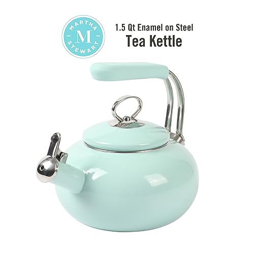 Marthastewart15quartenamelonsteelcarbonsteelteakettlewstainlesssteelhandlemarthablue  Urban Country Home Decor Martha stewart 15 quart enamel on steel carbon steel tea kettle wstainless steel handle martha blue  urban country home decor