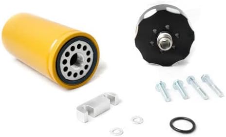 CAT Black 2 Micron Spin-On Fuel Filter Adapter Compatible with 2001-2016 GM Duramax 6.6 Diesel LB7 LLY LBZ LMM LML