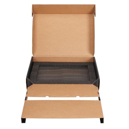 Image of CRUGLA Black Laptop Shipping Box with Cushioned Foam, Up to 17 inch Corrugated Cardboard Mailer for Laptop Notebook Shipment, Secure Packaging Solution, 1 Pack
