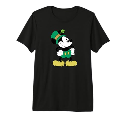 Mickey Disney St Patrick's Day t-shirt coton vert vêtement de fête trèfle