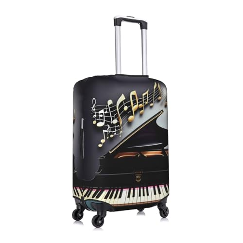 Music Note Pianos Print Luggage Cover For Suitcases, Travel Case Protector, Simple & Convenient Installation3