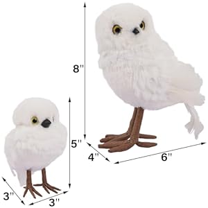 winemana Winter Decorations White Owl Figurine, Set of 2 Christmas Furry Owls Ornaments, Holiday Decor Table Decorations for Home Party winemana Winter Decorations White Owl Figurine Set of 2 Christmas Furry Owls Ornaments Holiday Decor Table Decorations for Home Party
