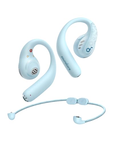 Soundcore by Anker AeroFit Pro öppna hörlurar, ultrakomfort, säker passform, ergonomisk design, rikt ljud med LDAC, Bluetooth 5.3, IPX5-vattentålig