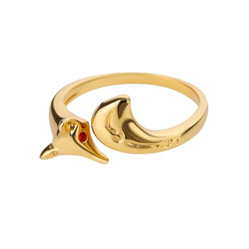 Bague renard pour femme en acier inoxydable hypoallergénique