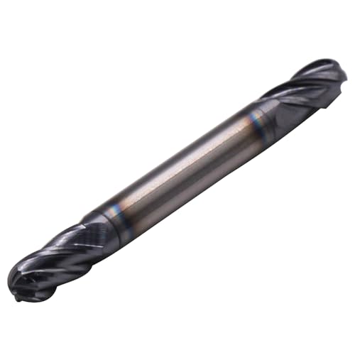 Image of BestParts 1 /4 inch Solid Carbide Ball Nose End Mill - Double End - AlTiN Coated, 4 Flute, 30 Degree Helix, 1 /4 inch Cutting Diameter, 1 /4 inch Shank Diameter, 1 /2 inch Length of Cut, 2-1 /2 inch Overall Length
