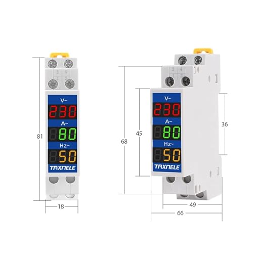 Indicador LED digital de voltaje y corriente CA 80-500V en riel 2