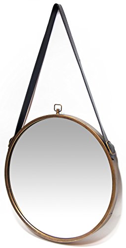 Infinity Instruments 15532A Rustic Farmhouse Circle 16 inch Round Hanging Wall Mirror, Brown - Image 7