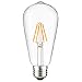 Sunlite 80753 LED ST19 Filament Style Edison Light Bulb, 4.5 Watts (40W Equivalent), 400 Lumens, Medium Base (E26), Dimmable, UL Listed, 1 Pack 2700K Warm White