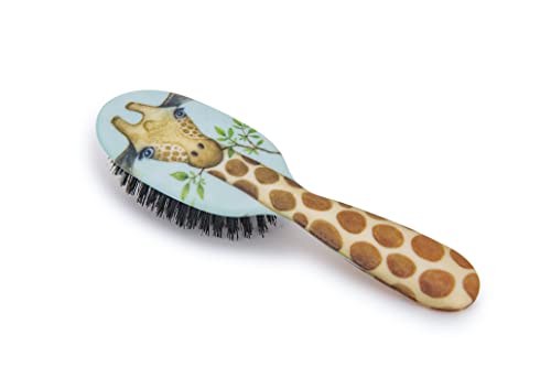 Rock & Ruddle Natural Pure Boar Bristle Hair Brush for Women & Kids (Small/Travel Size, 17.5cm), Great for Wet & Dry Hair