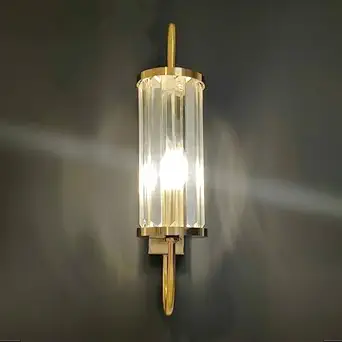 Harold Electricals Vintage Clear Glass Wall Light for Living Room, Bedroom, Dining Area, Cafe, Bar & Restaurant | Antique Wall Sconce | Wall Lamps for Home Decor - Pack of 2 (Golden, Metal) Corded