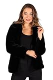 Kostüm oder Kostümzubehör Narrenkiste T4129-0100-XL-XXL schwarz Damen Pelzjacke Pelzmantel Plüschjacke Plüschmantel Gr.XL-XXL=46-50