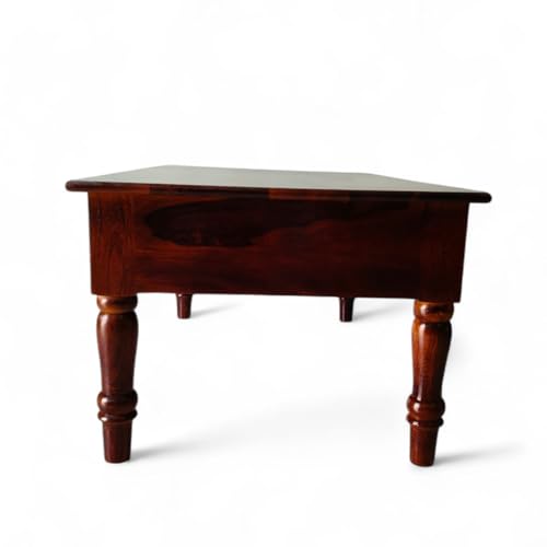 Image of MISAN Solid Sheesham Wood Coffee Table - Elegant Center Table with Two Spacious Drawers | Sturdy & Stylish Wooden Furniture for Home & Living Room (A - Dark Hony)