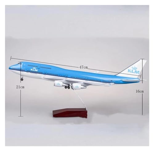 Boeing B747 modelo de avión KLM de resina coleccionable a escala 1:160 con ruedas de 47 CM 3