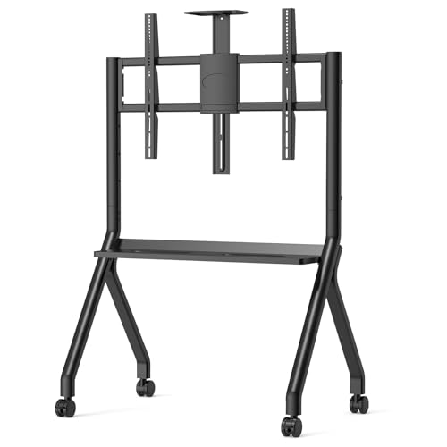 Image of Smart Board Stand for 55-87 Inch Interactive Whiteboards, Adjustable Rolling TV Stand with 360Swivel Lockable Wheels, Suitable for Offices, Classrooms, Home and Other Workspaces