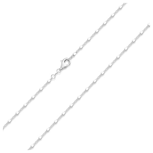 Materia Halskette für Frauen Silber 925 - feine Würfel Kette Damen Silberkette filigran K107-55cm