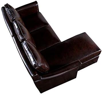 Miniatura 8 de Furniture of America Sula - Seccional modular reversible de piel sintética en color marrón