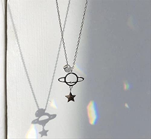 Collier lune argent sterling 925 micro-incrusté de haute précision