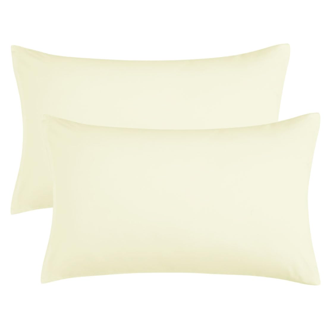 PiccoCasa Zippered Pillowcases Case Cover 2 Pack, Pearl White 50x75cm