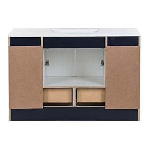 Springmillcabinetsemlyn48inchbathroomvanitywithwhitesinglesinktop3cabinets2shelves2drawers485wx1875dx3289hdeepblue Urban Country Home Decor Spring mill cabinets emlyn 48 inch bathroom vanity with white single sink top 3 cabinets 2 shelves 2 drawers 485 w x 1875 d x 3289 h deep blue urban country home decor