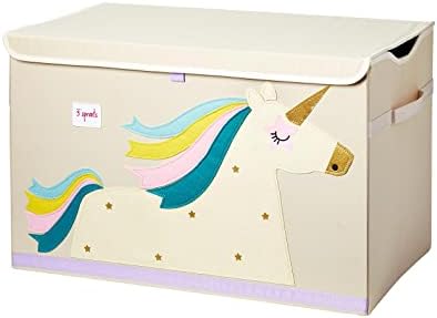 3 Sprouts Kids Toy Chest - Storage Trunk for Boys and Girls Room, Unicorn
