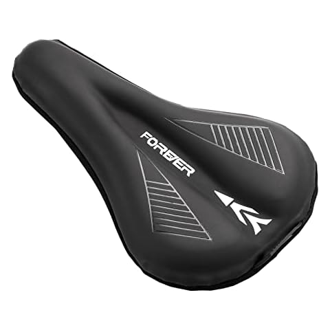 SIXAQUAE Bike Seat Cushion Cover for Men Comfort with Water&Dust Resistant,Bicycle Saddle Gel Cover for Women-Compatible with Peloton,Spin Bike,Road Bike, Mountain Bike 11"x 7"-White Cover