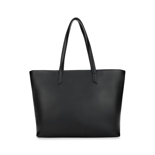 Image of Fastrack Core Tote Laptop Bag For Women | Tan Faux Leather Bag | Fits Upto 15 inch Laptop | Ladies Handbag with Zipper Closure & Utility Pockets