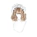 aiyaya Flaxen Curly Wig - Cosplay Wig, Wigs for Women, Natural Synthetic Wig, Bang Wig, Lolita Wig with Wig Cap (Short)