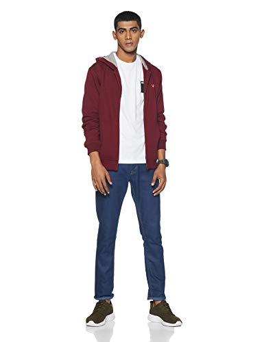 Image of Allen Solly Men's Hooded Neck Sweatshirt | 60% Cotton | Regular Fit | Full Seelves | Front Open Sweatshirt