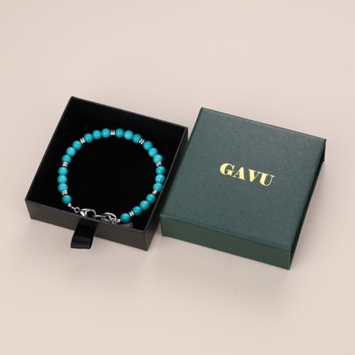 Pulsera GAVU Turquesa 6mm para Hombre Ajustable miniatura 6