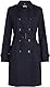 Tommy Hilfiger Damen Trenchcoat Cotton Slim Fit Kurz, Blau (Desert Sky), 36