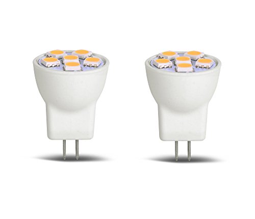 MR8 Light Bulb LED Replacement for Mini Halogen Recessed Lamps 12 Volt 1" Diameter GU4 RV Boat Camper Yacht Train Motor Home Interior Tiny House Ship Van Truck Sprinter Lighting - Cool White - 2 Pack