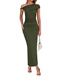 BTFBM Women Formal Cocktail Dresses Spring 2026 One Shoulder Twist Strap Ruched...
