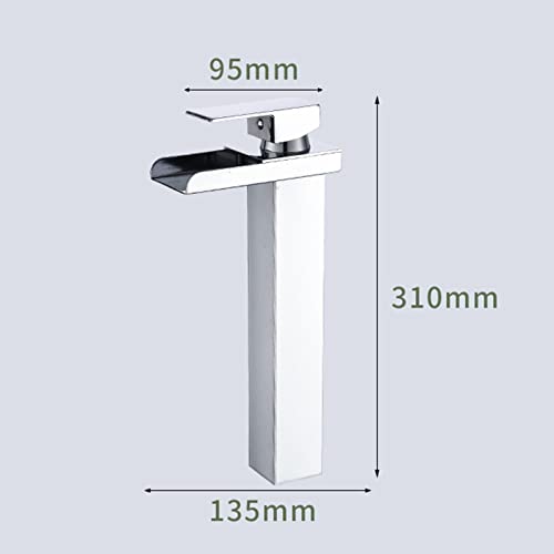 Robinet de salle de bain cascade haut pour vasque à poser moderne