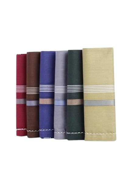 winnie the pooh Winnie Men's Luxury 100% Pure Cotton Handkerchief With Dark Color Striped/Size 45 CM X 45 CM (Pack of 12)-picture-35