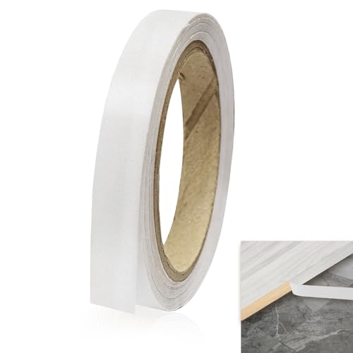 Image of Self-Adhesive Glossy White Edging Strip 10m x 2cm PVC Worktop Edging Strip with Sparkle Grain Finish, Kitchen Worktop Wood Trim Edge Repair Tape for Smooth Surfaces