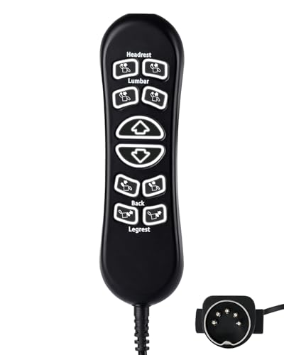 10 Button 5 Pin Lift Chair Remote Fit for Pride Standard & Early Version Vivalift 2 Lift Chair Select Flexsteel Recliners & Ashley Furniture CTL1707190 Flexsteel Recliner Parts 2-Year Replacement