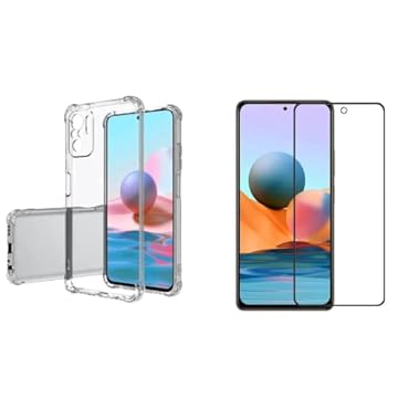 Capa Capinha Case Anti Shock Transparente + Película De Vidro 3D Tela Toda Para Xiaomi (Redmi Note 10 / Note 10S)