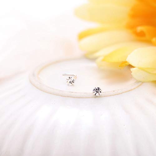 Sllaiss 22G 8Pcs Small L Shape Nose Rings Piercing Pin Studs For Women Men 925 Sterling Silver Nose Studs Rings Body Jewelry 1.5Mm 2Mm 2.5Mm 3Mm Hypoallergenic #TOP5